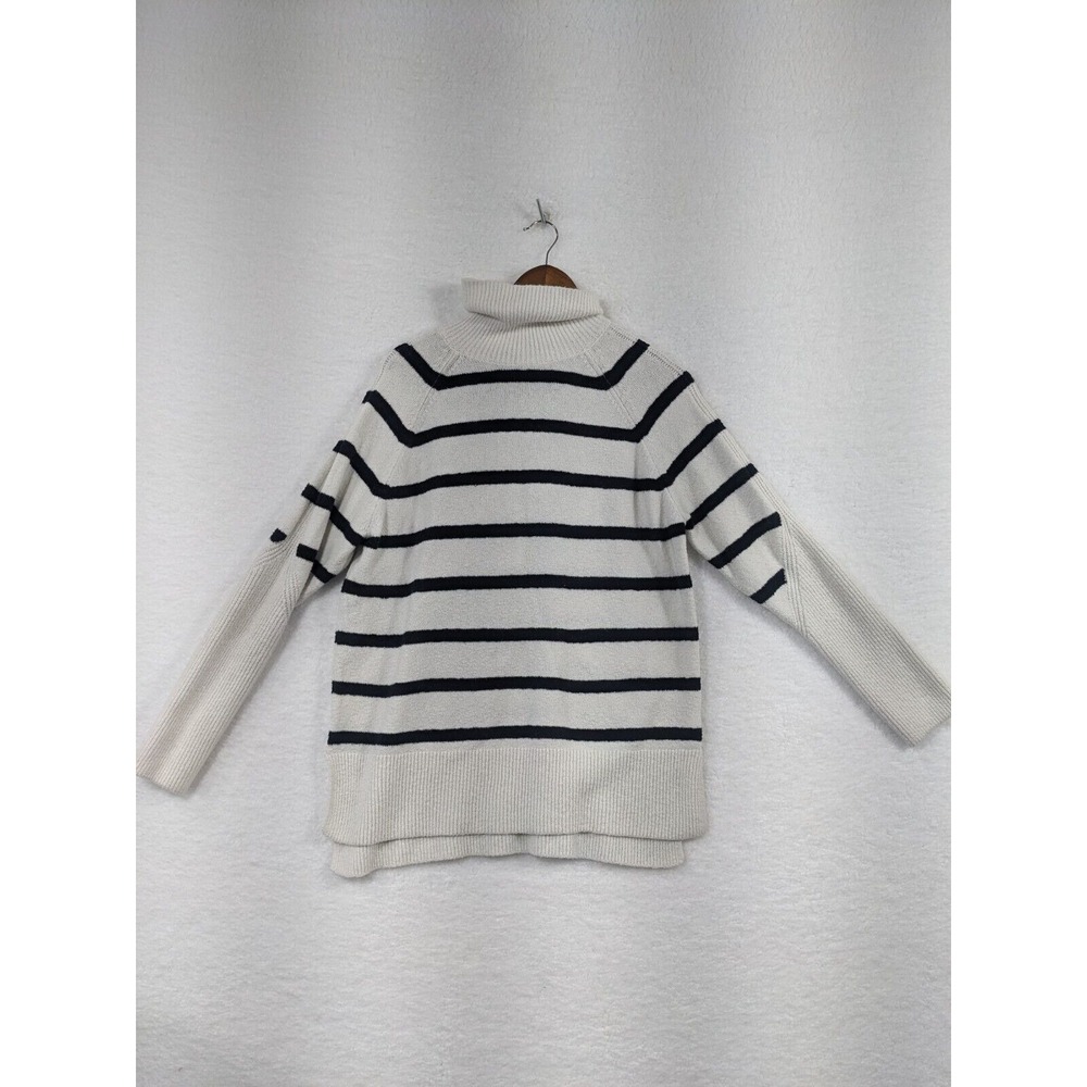 Women's Mock Turtleneck TunicSweater-A New‎ Day White Striped Size L